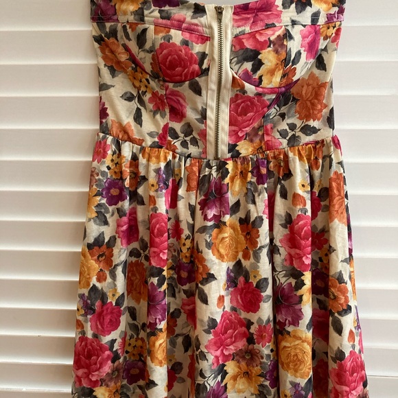 Floral Strapless Dress/Tunic Sz: M - Picture 2 of 6